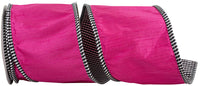 Fuchsia 4 Inch Dupioni Wired Edge Ribbon for Wreaths