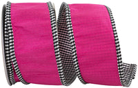 Fuchsia 2-1/2 Inch Dupioni Wired Edge Ribbon for Wreaths
