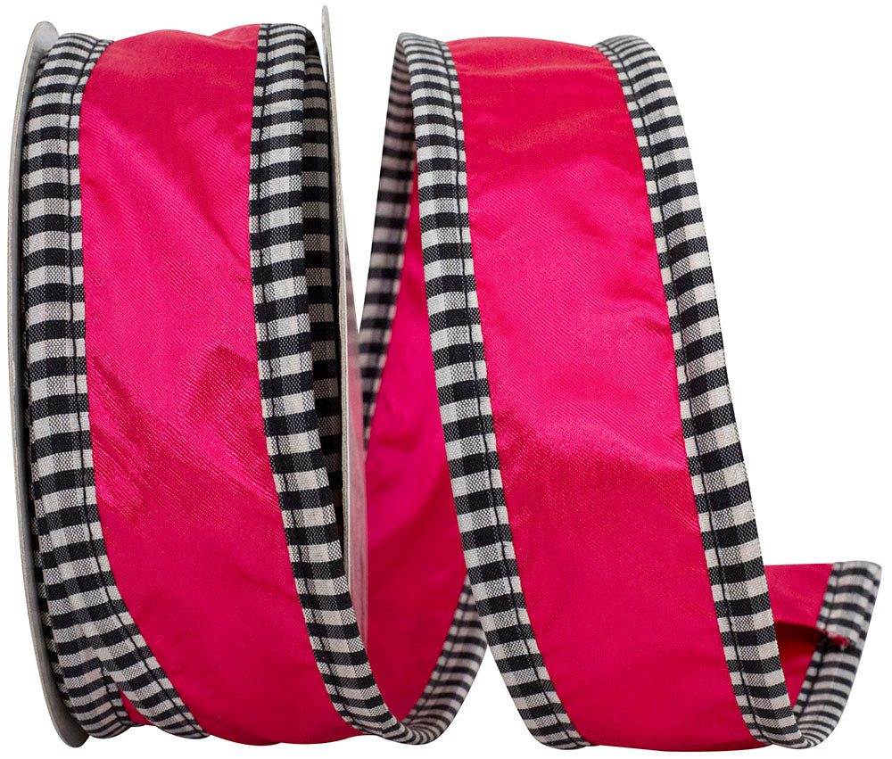 Cyclamen Satin Deluxe Wired Edge Ribbon 1-1/2 Inch