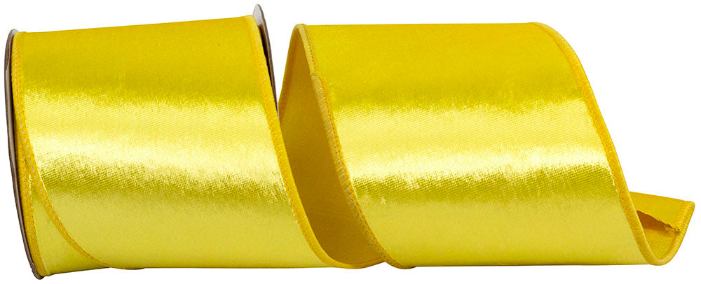Sunshine 4 Inch Velvet Plush Deluxe Wired Edge Ribbon for Wreaths & Bows