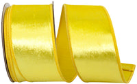 Sunshine 2-1 2 Inch Velvet Plush Deluxe Wired Edge Ribbon for Wreaths & Bows