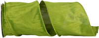Moss 4 Inch Custom Color Dupioni Wired Edge Ribbon for Wreaths & Bows