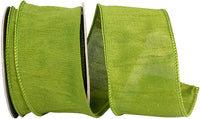 Moss 2-1 2 Inch Custom Color Dupioni Wired Edge Ribbon for Wreaths & Bows