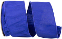 Cobalt 2-1 2 Inch Dupioni Sumptuous Wired Edge Ribbon for Wreaths & Bows
