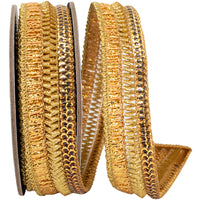 Gold 7/8 Inch Wired Edge Ribbon for Wreaths and Bows