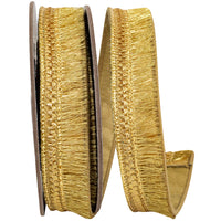 Gold Velvet Plush Wired Edge Ribbon 7/8 Inch for Wreaths