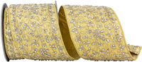 Gold 4 Inch Wired Edge Metallic Ribbon for Wreaths and Bows
