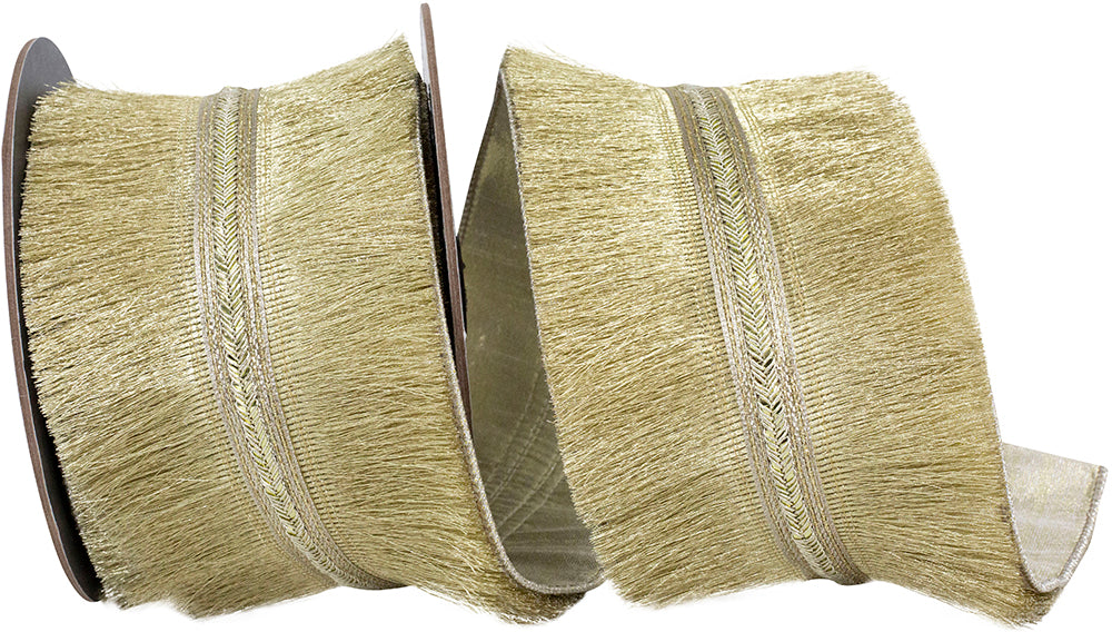 Platinum 4 Inch Wired Edge Metallic Ribbon for Wreaths