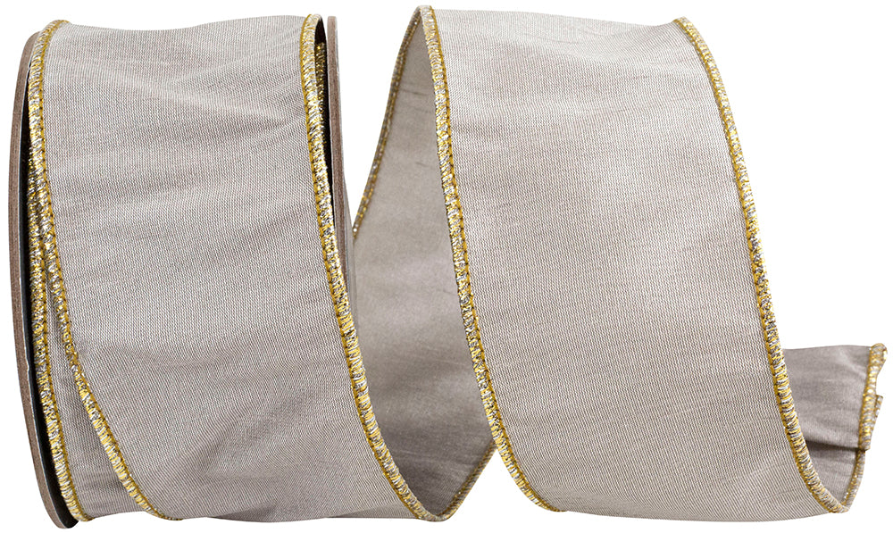 Platinum 2-1 2 Inch Dubai Select Dupioni Wired Edge Ribbon for Wreaths & Bows