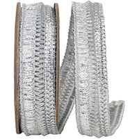Silver Deluxe Wired Edge Ribbon 7/8 Inch for Wreaths