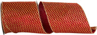 Scarlet Gold 4 Inch Velvet Ribbon for Wreaths and Bows