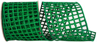 4 Inch Holiday Open Mesh Glitter Wired Edge Ribbon