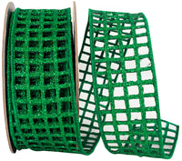 Open Mesh Glitter Ribbon 2-1/2 Inch Holiday Wired Edge