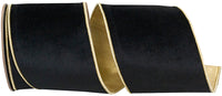 Black Velvet Touch 4 Inch Wired Edge Ribbon for Bows