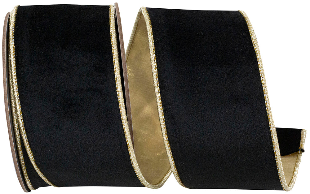 Black Velvet Touch Deluxe Metallic Ribbon 2-1/2 Inch
