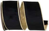 Black Velvet Touch Deluxe Metallic Ribbon 2-1/2 Inch