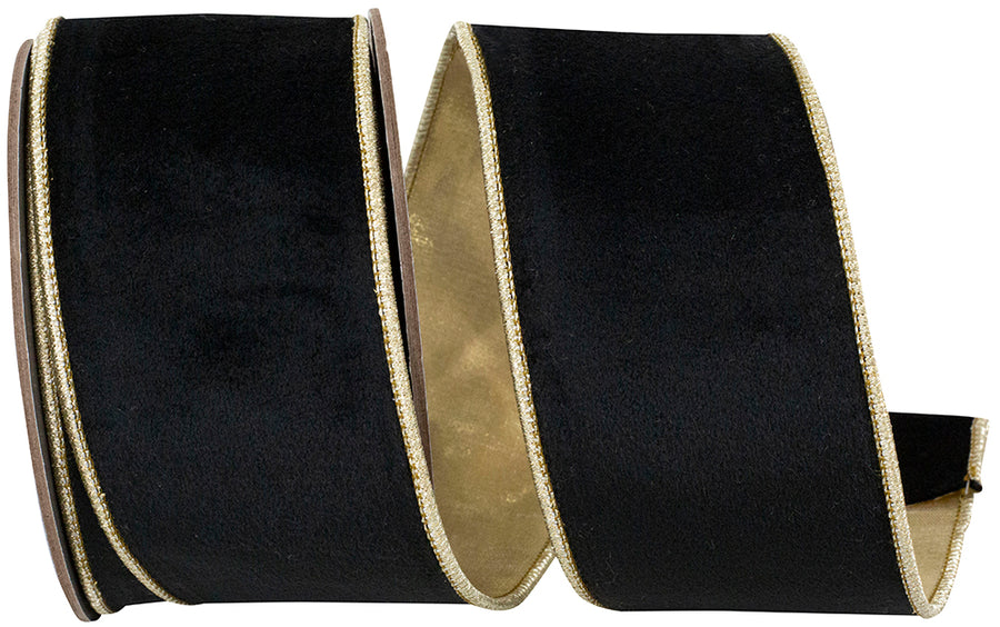Black Velvet Touch Deluxe Metallic Ribbon 2-1/2 Inch