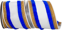 Dupioni Fringe Trimming Ribbon White Royal 4 Inch Wired Edge