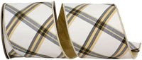 Ivory Gold 4 Inch Wired Edge Metallic Ribbon for Wreaths
