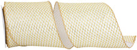 Ivory Gold 4 Inch Metallic Wired Edge Velvet Ribbon