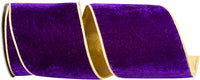 Purple Velvet Wired Edge Ribbon 4 Inch for Wreaths and Bows
