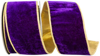 Purple Velvet Wired Edge Ribbon 2-1/2 Inch for Bows