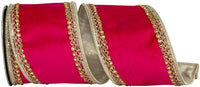 Ruby Velvet Touch 4 Inch Wired Edge Ribbon for Wreaths