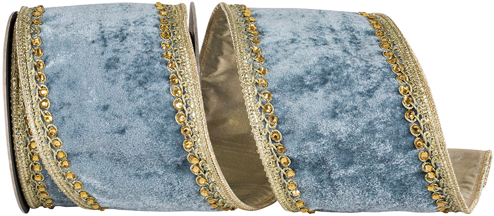 4 Inch French Velvet Touch Wired Edge Ribbon for Wreaths