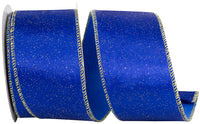 Royal Gold Velvet Glitter Wired Edge Ribbon 2-1/2 Inch