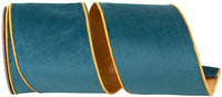 Teal 4 Inch Velvet Touch Metallic Ribbon for Wreaths and Bows