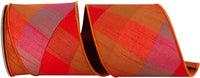 Evening Flame Plaid 4 Inch Wired Edge Ribbon for Bows