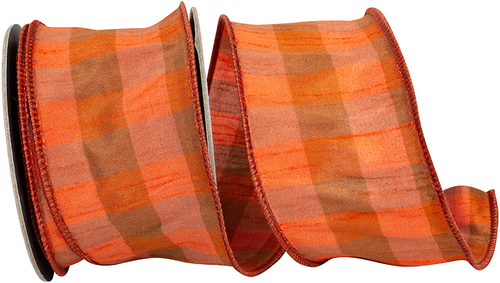 Burnt 2-1 2 Inch Tones Of Sunset Basic Wired Edge Ribbon for Wreaths & Bows