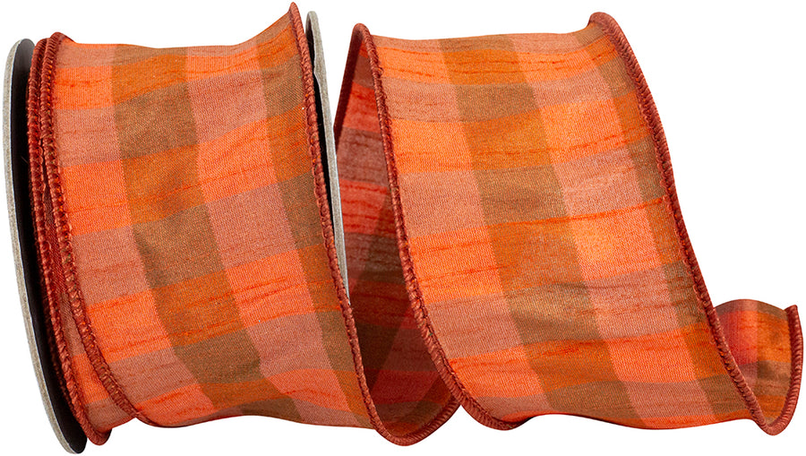 Burnt 2-1 2 Inch Tones Of Sunset Basic Wired Edge Ribbon for Wreaths & Bows