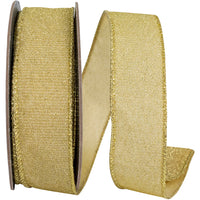 Glimmer Sparkle Gold Metallic Wired Edge Ribbon 1-1/2 Inch