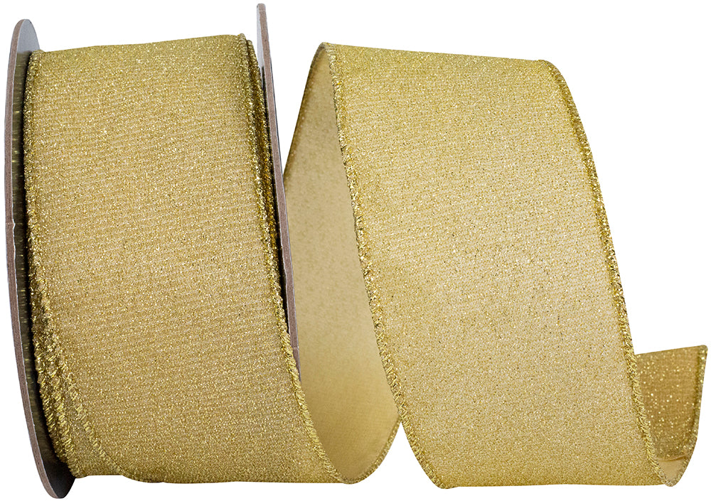 Gold Metallic Wired Edge Ribbon 2-1/2 Inch for Bows