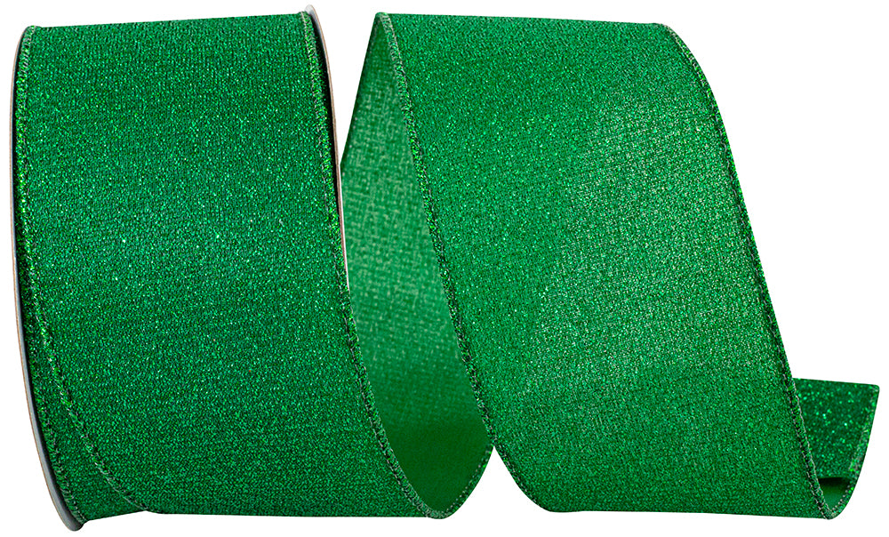 Emerald 2-1/2 Inch Metallic Wired Edge Ribbon for Bows