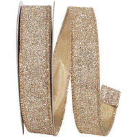 Glitter Metallic Display Ribbon Gold Silver 7/8 Inch