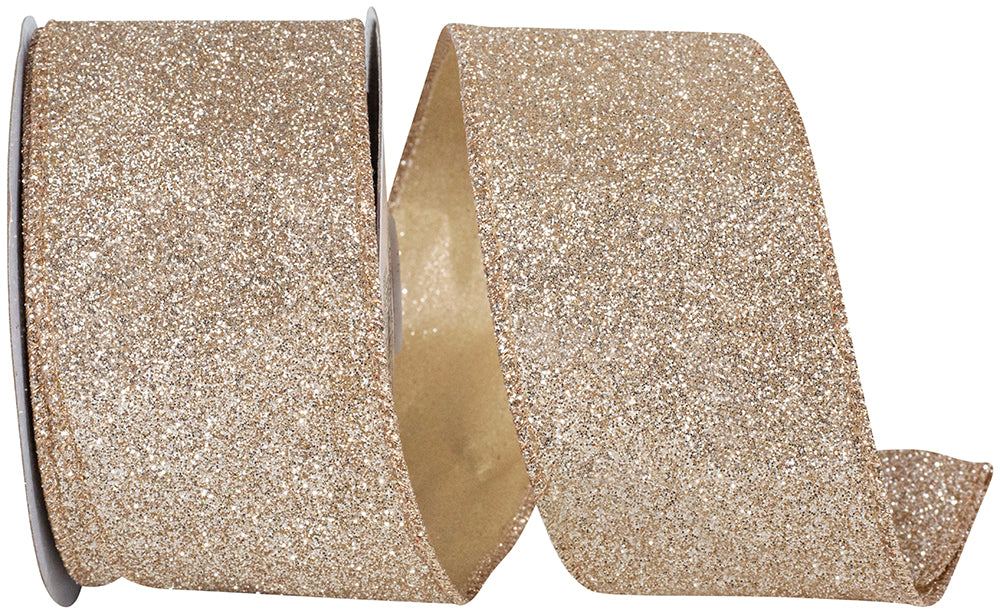 Glitter Metallic Display Ribbon 2-1/2 Inch Gold Silver