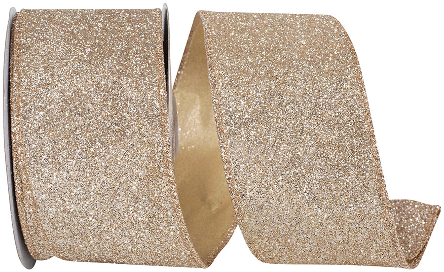 Glitter Metallic Display Ribbon 2-1/2 Inch Gold Silver
