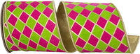 Diamond Elite 4 Inch Citrus Fuchsia Wired Edge Ribbon
