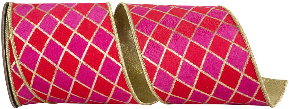 Hot Pink 4 Inch Wired Edge Ribbon for Wreaths and Bows