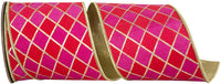 Hot Pink 4 Inch Wired Edge Ribbon for Wreaths and Bows