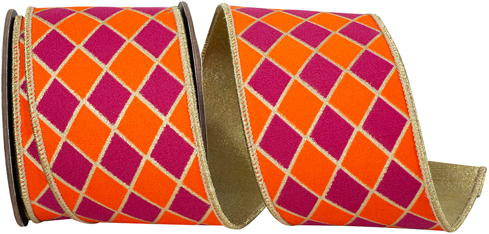 Orange 2-1/2 Inch Deluxe Wired Edge Ribbon for Wreaths