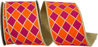 Orange 2-1/2 Inch Deluxe Wired Edge Ribbon for Wreaths