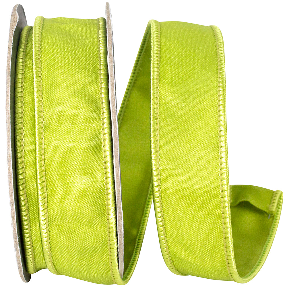 Green 7 8 Inch Iridescent Satin Elegance Wired Edge Ribbon for Wreaths & Bows