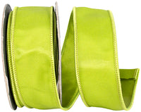 Green 1-1 2 Inch Iridescent Satin Elegance Wired Edge Ribbon for Wreaths & Bows