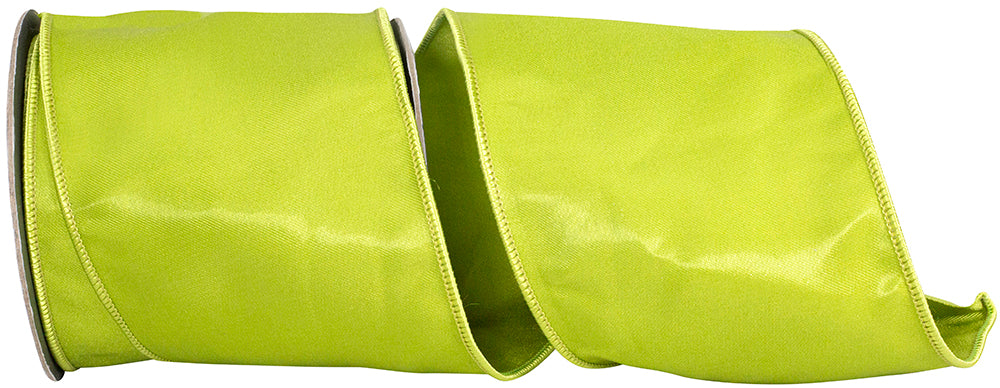 Green 4 Inch Iridescent Satin Elegance Wired Edge Ribbon for Wreaths & Bows