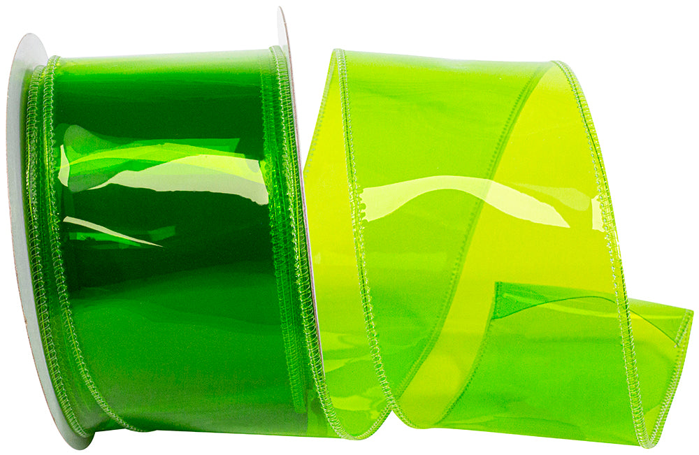 Lime 2-1 2 Inch Jelly Vinyl Ribbon Wired Edge for Wreaths & Bows