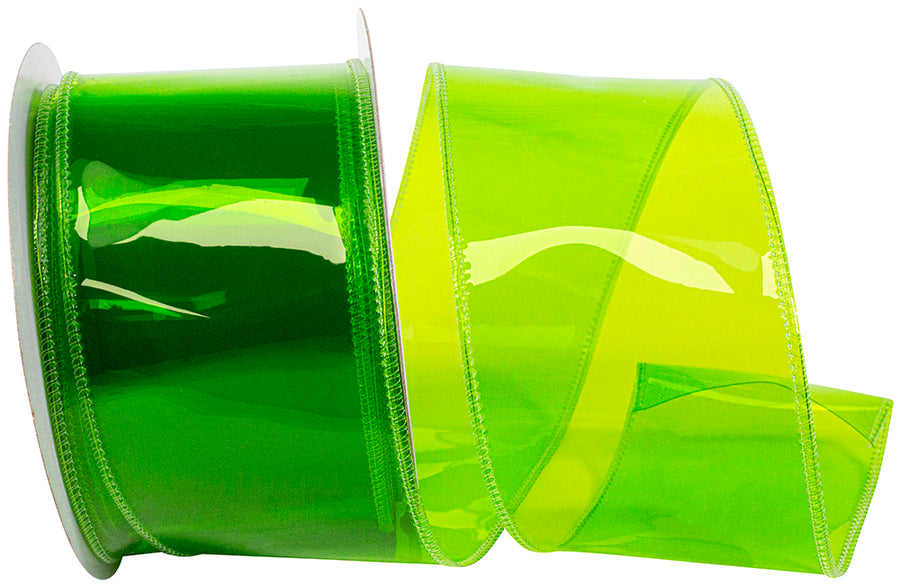 Lime 2-1 2 Inch Jelly Vinyl Ribbon Wired Edge for Wreaths & Bows
