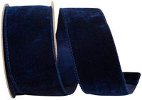 Navy 2-1 2 Inch Luxe Plush Velvet Wired Edge Ribbon for Wreaths & Bows